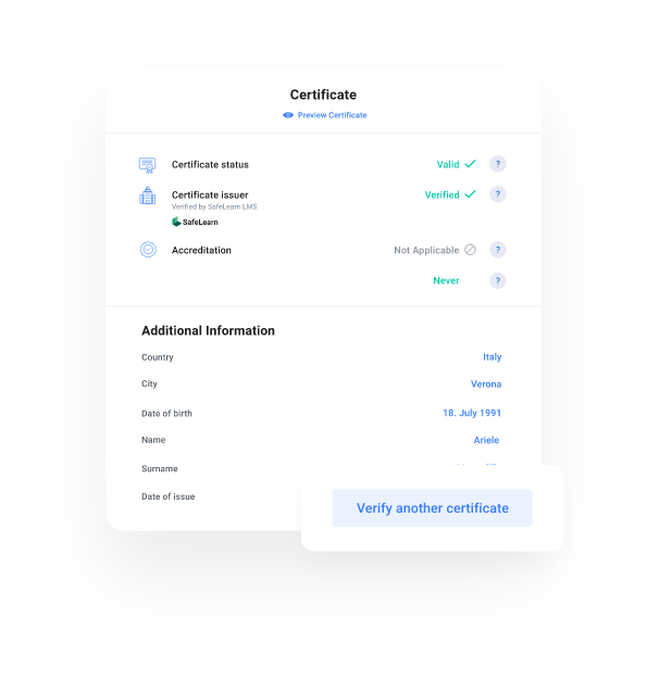myCert - Central verification portal