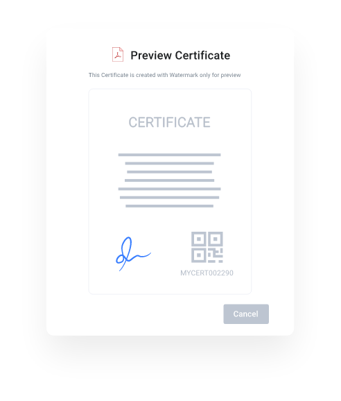 myCert - Preview the original certificate